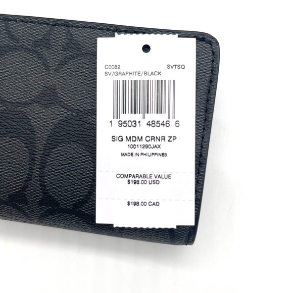 Coach Medium Corner Zip Wallet in Signature Canvas - Picture 8 of 8